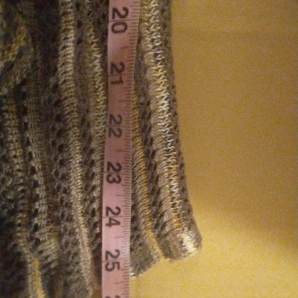 Nic +Zoe  Crochet Gold And Taupe  Cardigan With Tie Front - Picture 7 of 11